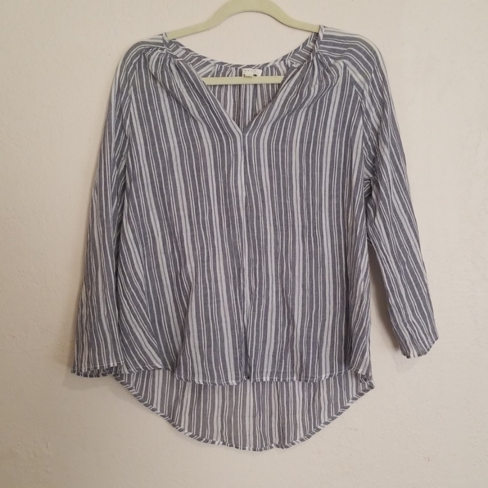 soft joie blue/gray stripped blouse